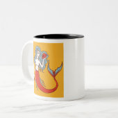 Meerjungfrau und Schädel Zweifarbige Tasse (Vorderseite Links)