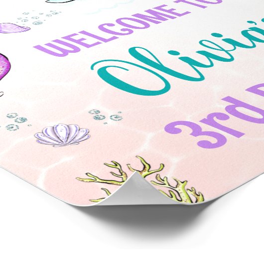 Meerjungfrau und Schildkröte Begrüßungszeichen Par Poster (Ecke)