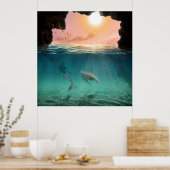 Meerjungfrau und Schildkröte Poster (Küche)