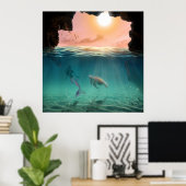 Meerjungfrau und Schildkröte Poster (Heimbüro)