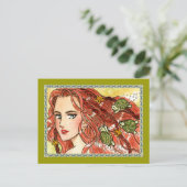 Meerjungfrau und Schildkröten Postkarte (Stehend Vorderseite)