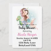 Meerjungfrau und Schildkrötendusche Einladung (Vorderseite)