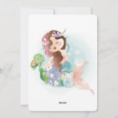 Meerjungfrau und Schildkrötendusche Einladung (Rückseite)