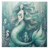 Meerjungfrau und Seepferde - Keramik im Ozean Fliese (Vorderseite)