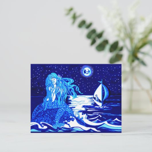 Meerjungfrau und Segler Postkarte (Stehend Vorderseite)