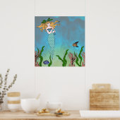 Meerjungfrau und Siegel Poster (Küche)