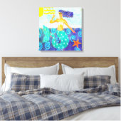 Meerjungfrau und Starfish Abstrakte Kunst Leinwanddruck (Insitu (Schlafzimmer))