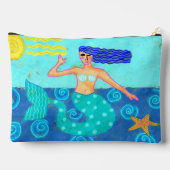 Meerjungfrau und Starfish Abstrakte Kunst Zubehörtasche (Rückseite)