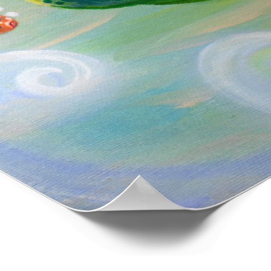 Meerjungfrau und tanzendes Fischposter Poster (Ecke)