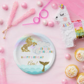 Meerjungfrau- und Unicorn-Party-Teller Pappteller (Party)