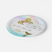 Meerjungfrau- und Unicorn-Party-Teller Pappteller (Schrägansicht)