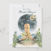 Meerjungfrau und Vollmond Beach Brautparty Einladung (Vorderseite)