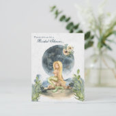 Meerjungfrau und Vollmond-Brautparty Einladung (Stehend Vorderseite)