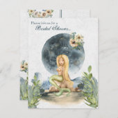 Meerjungfrau und Vollmond-Brautparty Einladung (Vorne/Hinten)