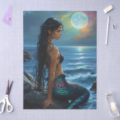 Meerjungfrau und Vollmond-Gewebepapier Seidenpapier (Basteln)