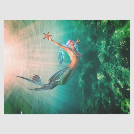 Meerjungfrau und Weißfisch Seidenpapier (Vorderseite)