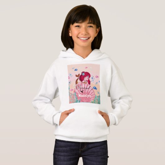 🧜 ♀️ Meerjungfrau unter dem Individuelle Name Hoodie (Vorne ganz)