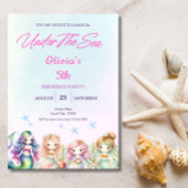 Meerjungfrau unter dem magischen Geburtstagsmädche Einladung