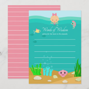 Meerjungfrau Unter dem Meer Baby Shower Ratschläge Einladung