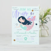 Meerjungfrau unter dem Meer - Einladung zum Geburt (Stehend Vorderseite)