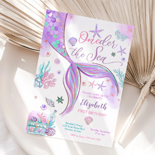 Meerjungfrau unter dem Meer Geburtstagseinladung Einladung
