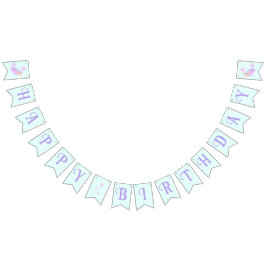 Meerjungfrau unter dem Meer Geburtstagsmädchen bla Wimpelkette