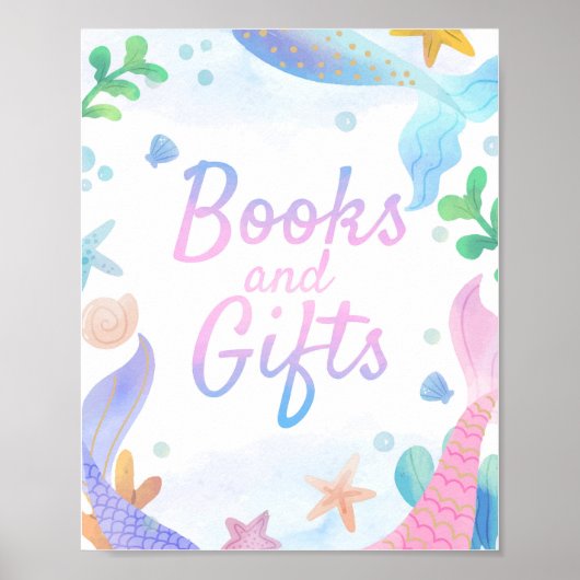 Meerjungfrau unter dem Meer Kinderdusche Bücher un Poster (Vorne)