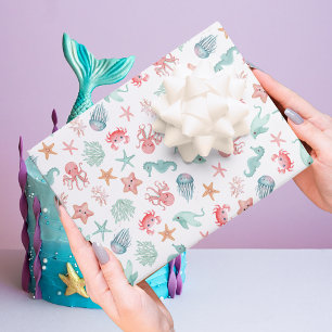Meerjungfrau Unter dem Meer Mädchen Geburtstag Geschenkpapier Set