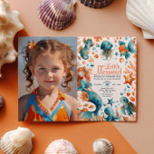 Meerjungfrau unter dem Meer Mädchen Kindergeburt F Einladung