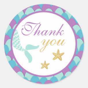 Meerjungfrau unter dem Meeresaufkleber Runder Aufkleber