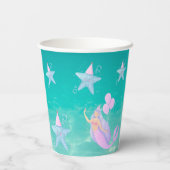 Meerjungfrau unter dem Meeresfarben Kinder Party Pappbecher (Rückseite)
