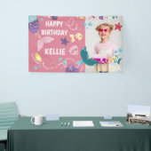 Meerjungfrau unter dem Meeresmädchen Geburtstag Fo Banner (Messeveranstaltung)