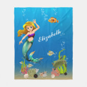 Meerjungfrau unter dem Meeresschildkrötenmeer Fleecedecke (Vorderseite)