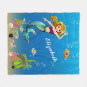 Meerjungfrau unter dem Meeresschildkrötenmeer Fleecedecke (Vorderseite (Horizontal))