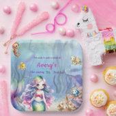 Meerjungfrau unter dem Meeresschrott Geburtstagspa Pappteller (Party)