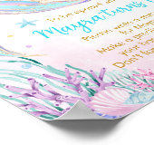 Meerjungfrau unter dem Meeresschutzschild Geburtst Poster (Ecke)