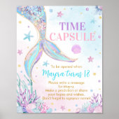 Meerjungfrau unter dem Meeresschutzschild Geburtst Poster (Vorne)