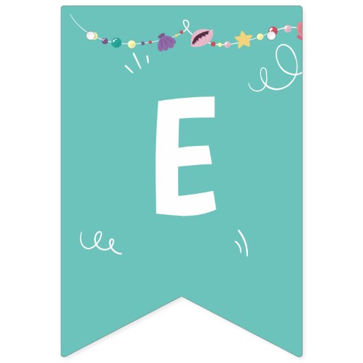 Meerjungfrau unter dem Party farbenfrohe Muscheln Wimpelkette (Zweite Fahne)