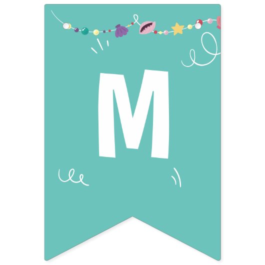 Meerjungfrau unter dem Party farbenfrohe Muscheln Wimpelkette (Erste Fahne)