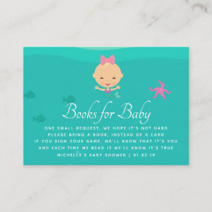Meerjungfrau unter dem Sea Baby Shower Book Anfrag Begleitkarte