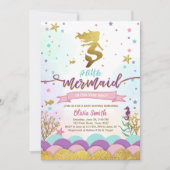 Meerjungfrau unter dem Sea Baby Shower Invitation  Einladung (Vorderseite)