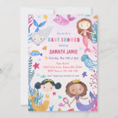 Meerjungfrau unter dem Sea Baby Shower Party Einladung (Vorderseite)