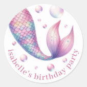 Meerjungfrau unter dem Sea Pool Party Vielen Dank  Runder Aufkleber (Vorderseite)