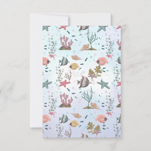 Meerjungfrau unter dem Seemannskarte Einladung (Rückseite)