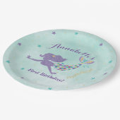 Meerjungfrau unter dem SeeParty-Papier-Teller Pappteller (Schrägansicht)