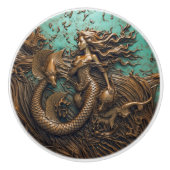 Meerjungfrau unter der Bronze-3D-Wirkung Keramikknauf (Vorderseite)