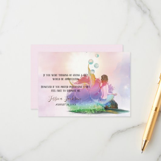 Meerjungfrau unter der Geburtstagspartei Begleitkarte (Vorderseite/Rückseite Beispiel)