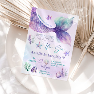 Meerjungfrau unter der Geburtstagspartei Einladung
