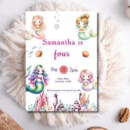 Meerjungfrau unter der Geburtstagspartei Einladung