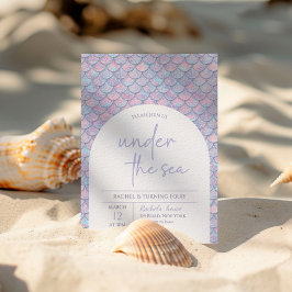 Meerjungfrau unter der Geburtstagspartei Einladung